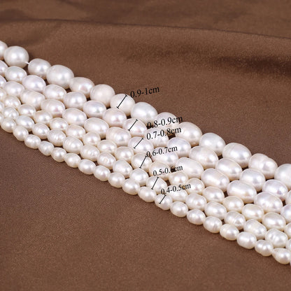 Natural Freshwater Pearl Beads Rice Round Shape Isolation Loose Beaded for Jewelry Making DIY Bracelet Necklace Accessories Gift - AMULET RING STORE