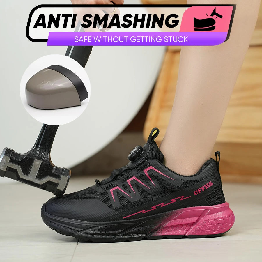 New women's anti-puncture anti-smash breathable fashion safety protection shoes - AMULET RING STORE