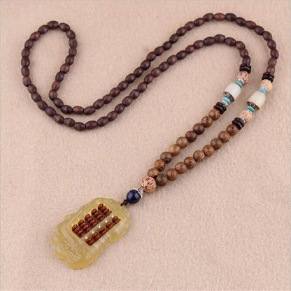 Fashion Long Sweater Pendant Chain Wooden Beaded Tassel Boho Bohemian Necklace Jewelry Nepal Wood Beads Pendant Necklace