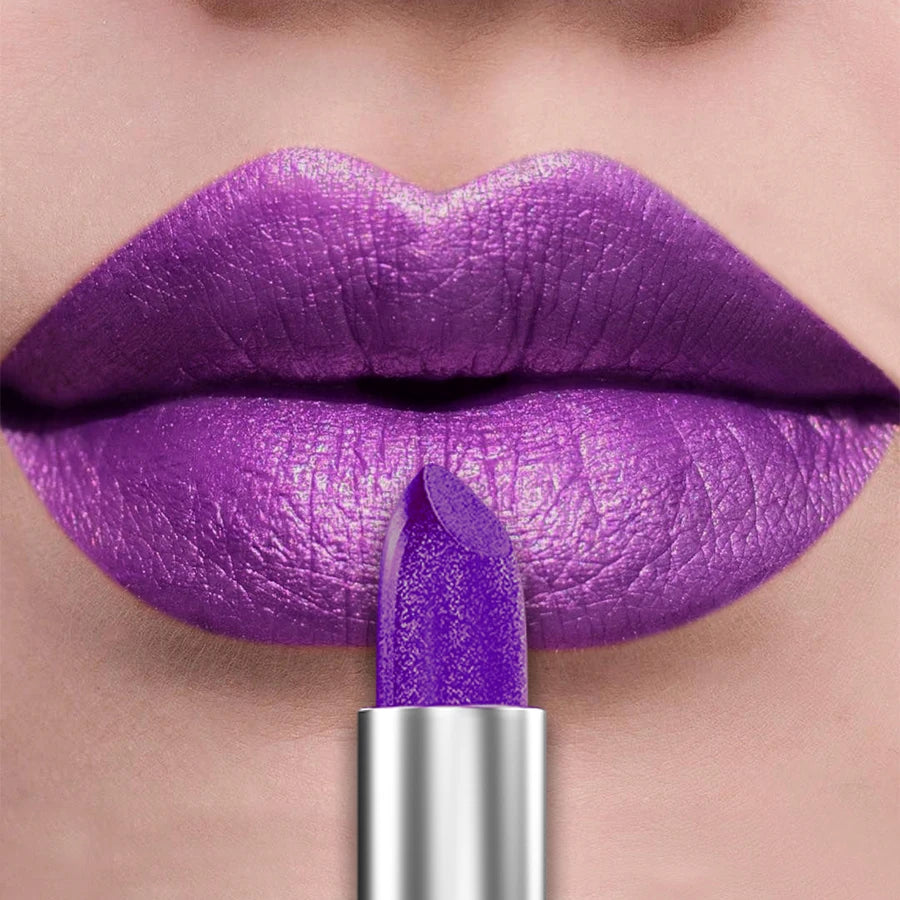 21Colors Bold & Intense Glitter Shiny Metallic Lipstick Pearlescent Lip Tint,Long Lasting Lip Senior Matte Lip Makeup Gifts for - AMULET RING STORE