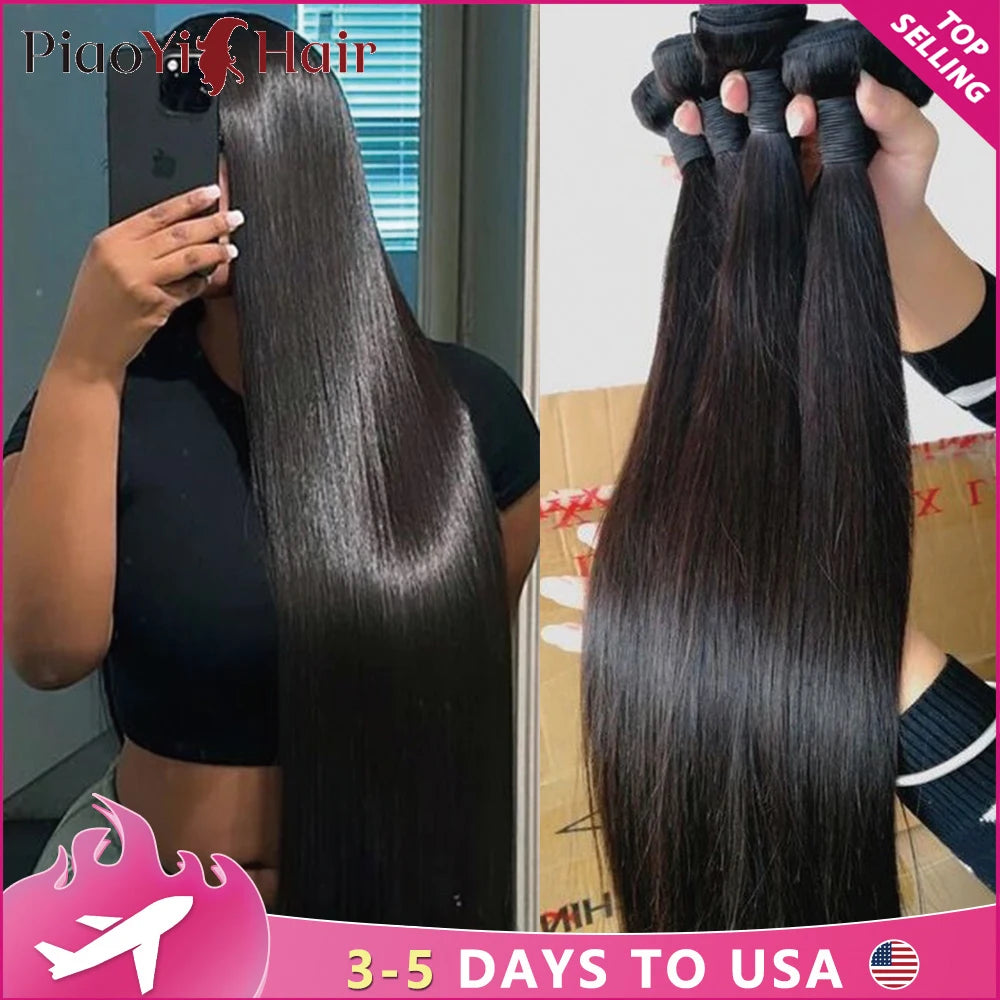 12A Double Drawn Straight Human Hair Bundle 100% Raw Human Hair 20 22 24Inch Unprocessed Virgin Human Hair Extension Top Quality