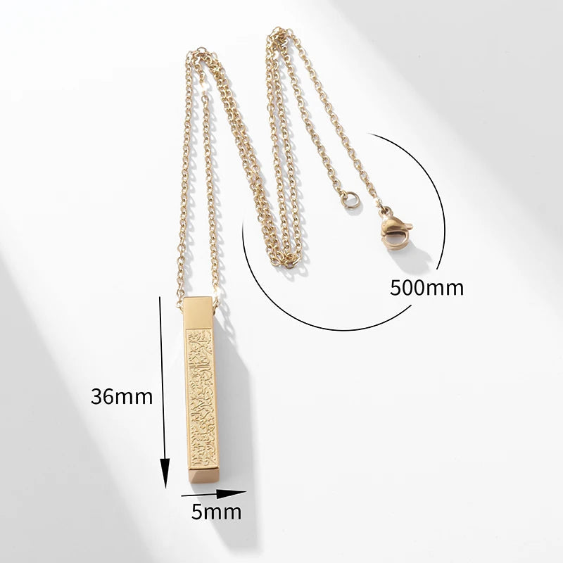 Rectangle Stainless Steel Pendant Necklace For Men And Women AMULET RING STORE