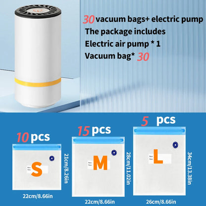 high-quality food handheld vacuum sealer Portable & Rechargeable Vacuum Sealer (Vacuum Sealers+ 30 reusable vacuum seal bags - AMULET RING STORE