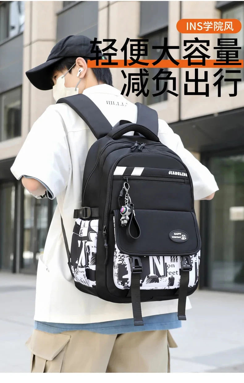 NEW Children Orthopedics School Bags Kids Backpack In Primary Schoolbag For Teenager Boys Waterproof Backpacks Book Bag mochila