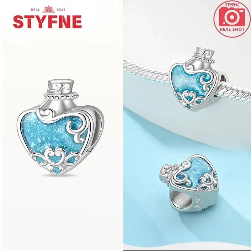 S925 Silver Glow-in-the-dark Firefly Charm Pendant Fit Original Charms Bracelet Gift Beads for Women Diy Fine Jewelry Gifts - AMULET RING STORE