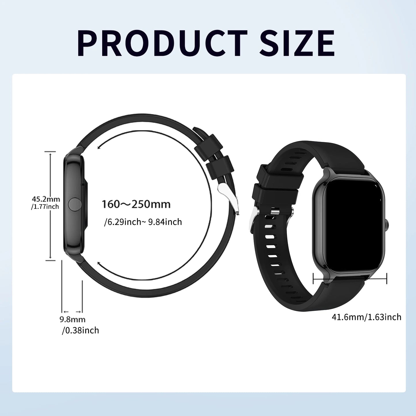 Smart watch wireless calling/dial Sport mode calling reminder and rejection fitness monitoring for iPhone/Andriod - AMULET RING STORE