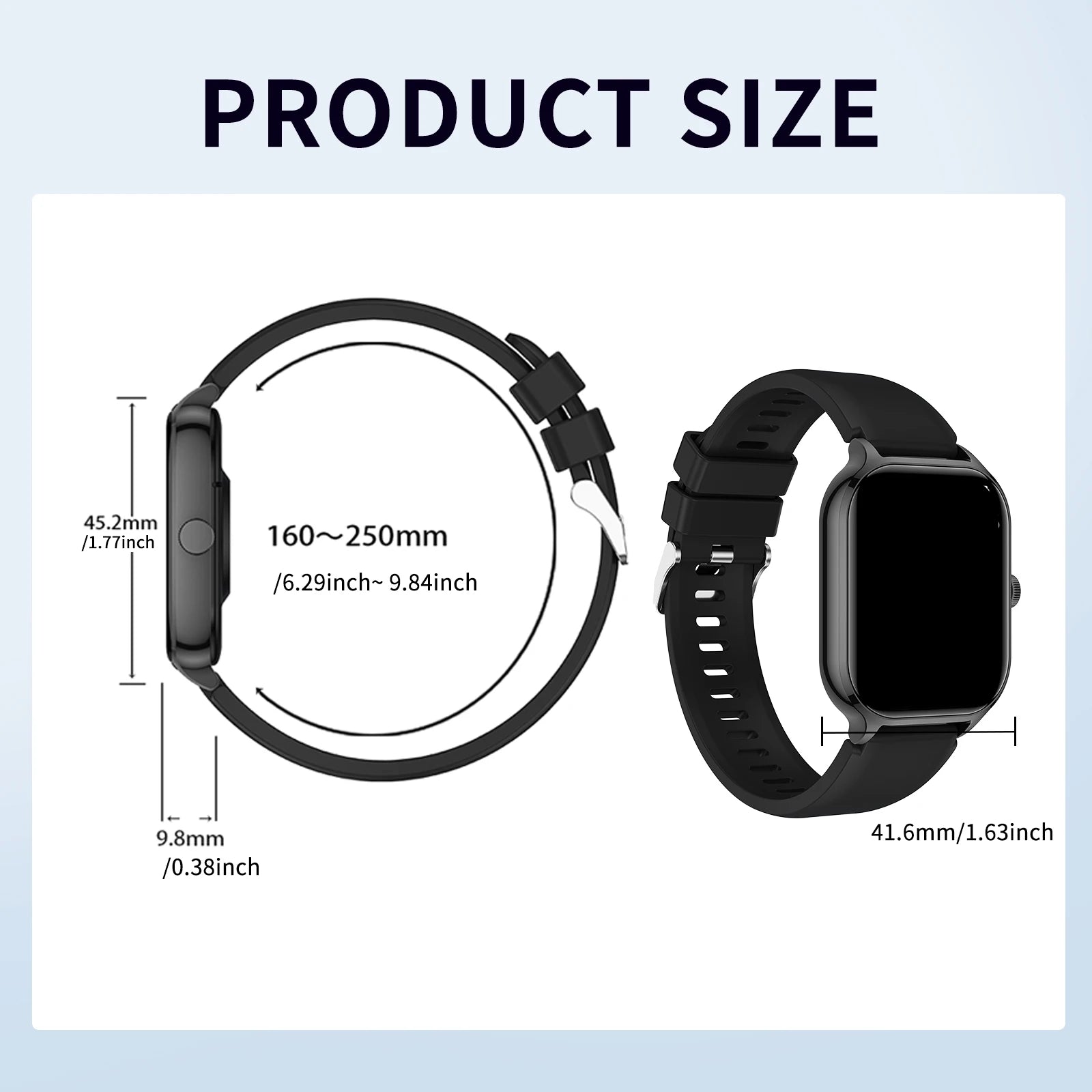 Smart watch wireless calling/dial Sport mode calling reminder and rejection fitness monitoring for iPhone/Andriod - AMULET RING STORE