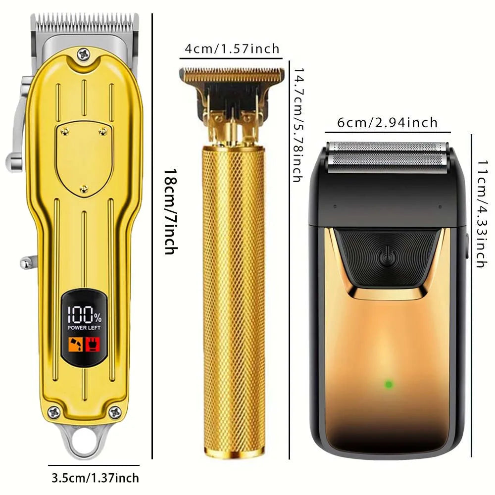Professional Hair Clippers/Hair Trimmer/Beard Shaver for Men - Cordless Barber Clipper Hair Cutting Kit, Haircut Grooming Kit - AMULET RING STORE