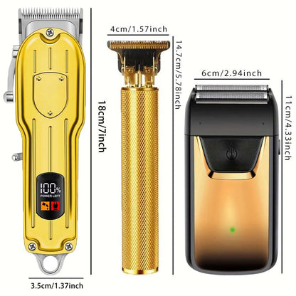 Professional Hair Clippers/Hair Trimmer/Beard Shaver for Men - Cordless Barber Clipper Hair Cutting Kit, Haircut Grooming Kit - AMULET RING STORE