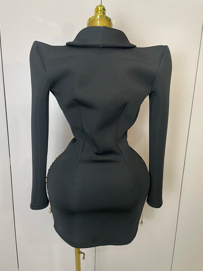 Sparkly Crystal Chains Pearls Long Sleeve Mini Dress 2025 Women Birthday Evening Party Nightclub Outfit Singer Wedding Costume - AMULET RING STORE