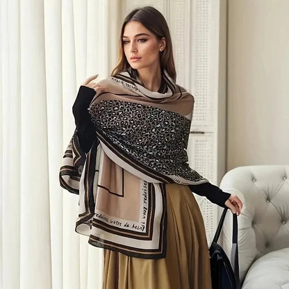 2025 Autumn Women Hijab Scarf Leopard Cotton Linen Shawl Tassel Muslim Sunscreen Viscose Headkerchief Wrap Breathable Headscarf - AMULET RING STORE