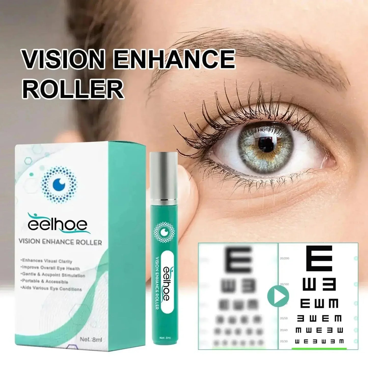 Vision Enhance Roller Promotes Clearer Eyesight Mild Relax Massage Reduce Discomfort Relieve Dryness Eye Fatigue Health Eye Care - AMULET RING STORE