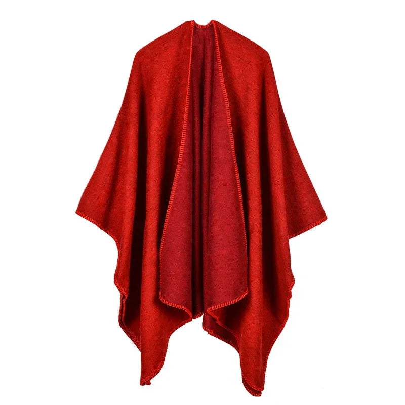 Winter Fashion Poncho Women Capes Scarf Imitation Cashmere Ladies Scarves Warm Shawls Wraps Woman Ponchos Bufanda Mujer Foulard