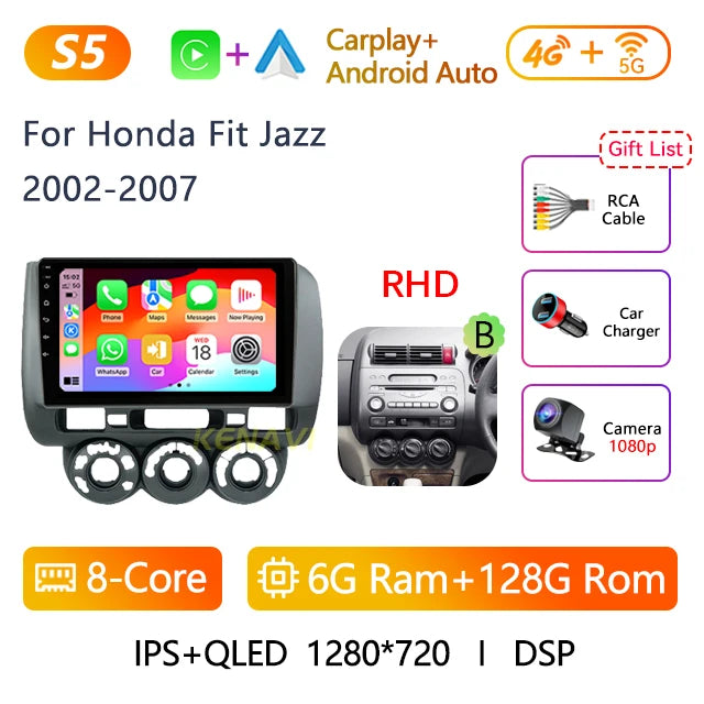 2 Din Android 10.0 Car Stereo Radio Multimedia Video Player For Honda Fit Jazz City 2002 2003 2004 2005 2006 2007 GPS Navigation - AMULET RING STORE