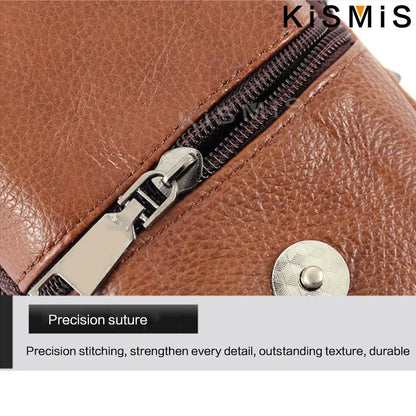Men Leather Vintage Pack Waist Bag Belt Clip Phone Holster Travel Hiking Cell Mobile Phone Case Cover Belt Pouch Purse Belt - AMULET RING STORE