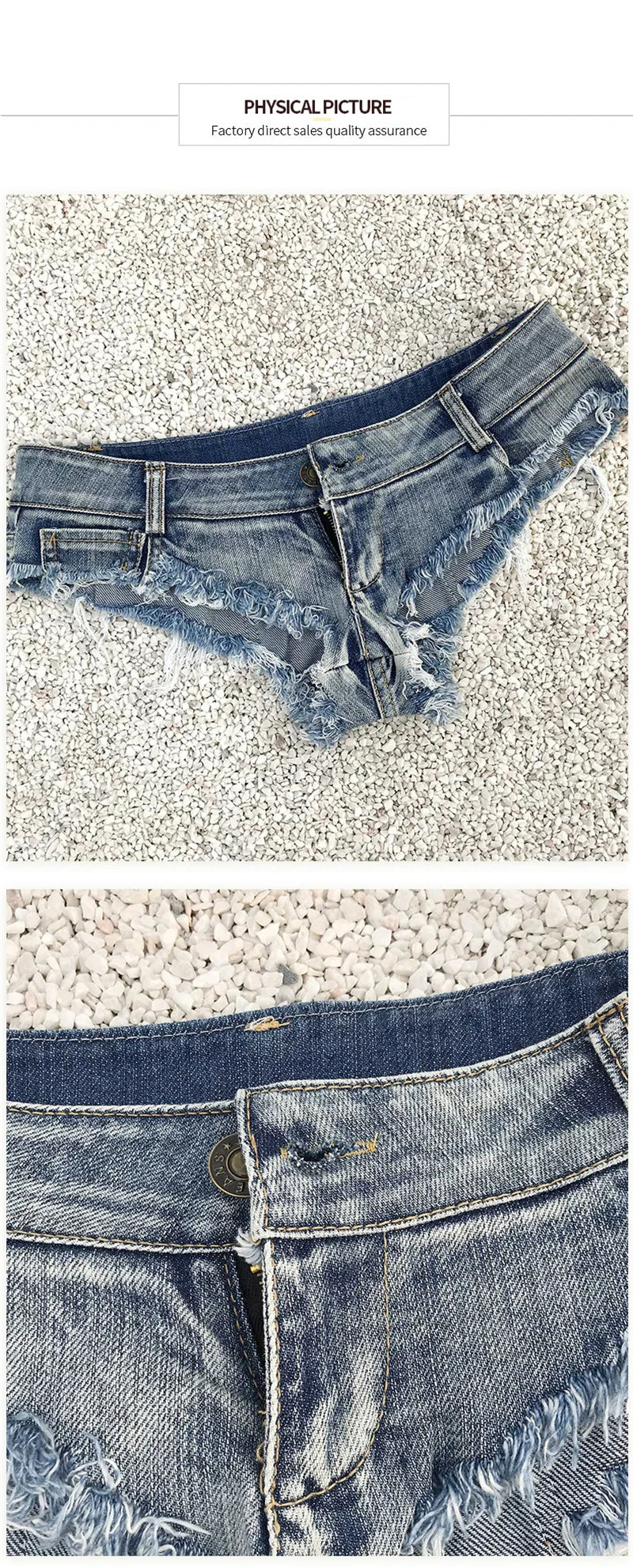 Denim Shorts for Women, Low Waisted, Sexy Summer Beach Clothing, Fashion Clothes - AMULET RING STORE