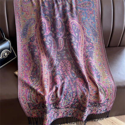 Elegant Ethnic Autumn Cashmere Shawl for Women Jacquard Pashmina Scarves Bufandas De Invierno Mujer Female Foulard Stoles Scarf - AMULET RING STORE