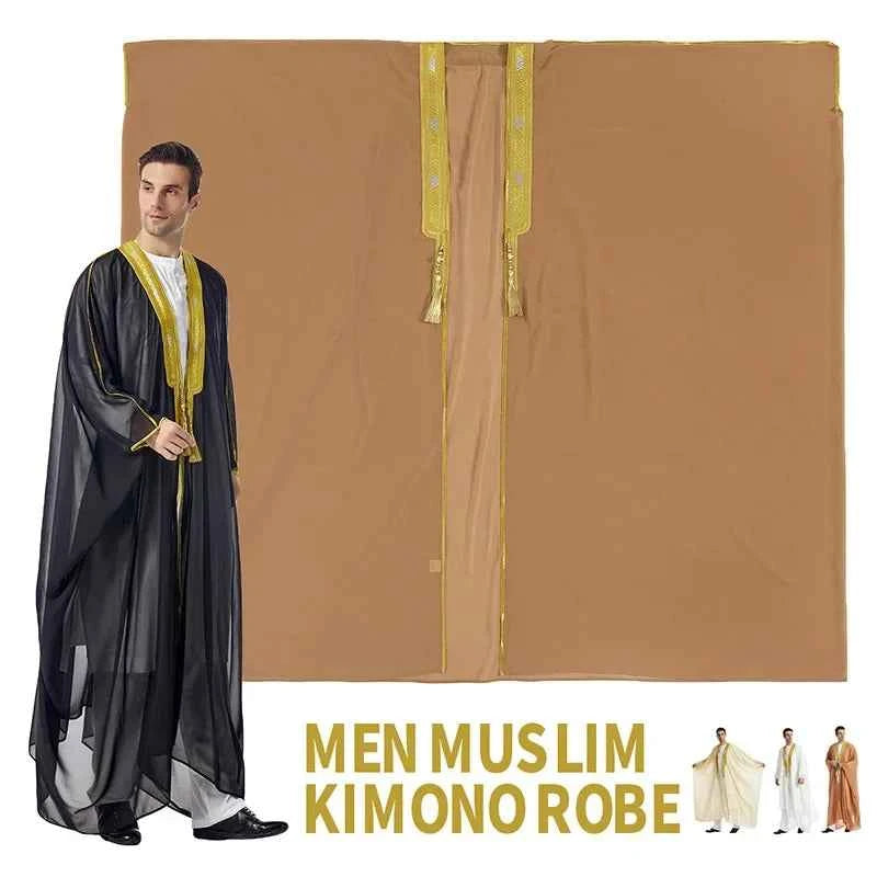 Musulmane Hombre Ramadan Abayas for Prayer Clothes Men Kebaya Open Muslim Kimono Abaya Turkey Arabic Islam Djellaba Homme Robe