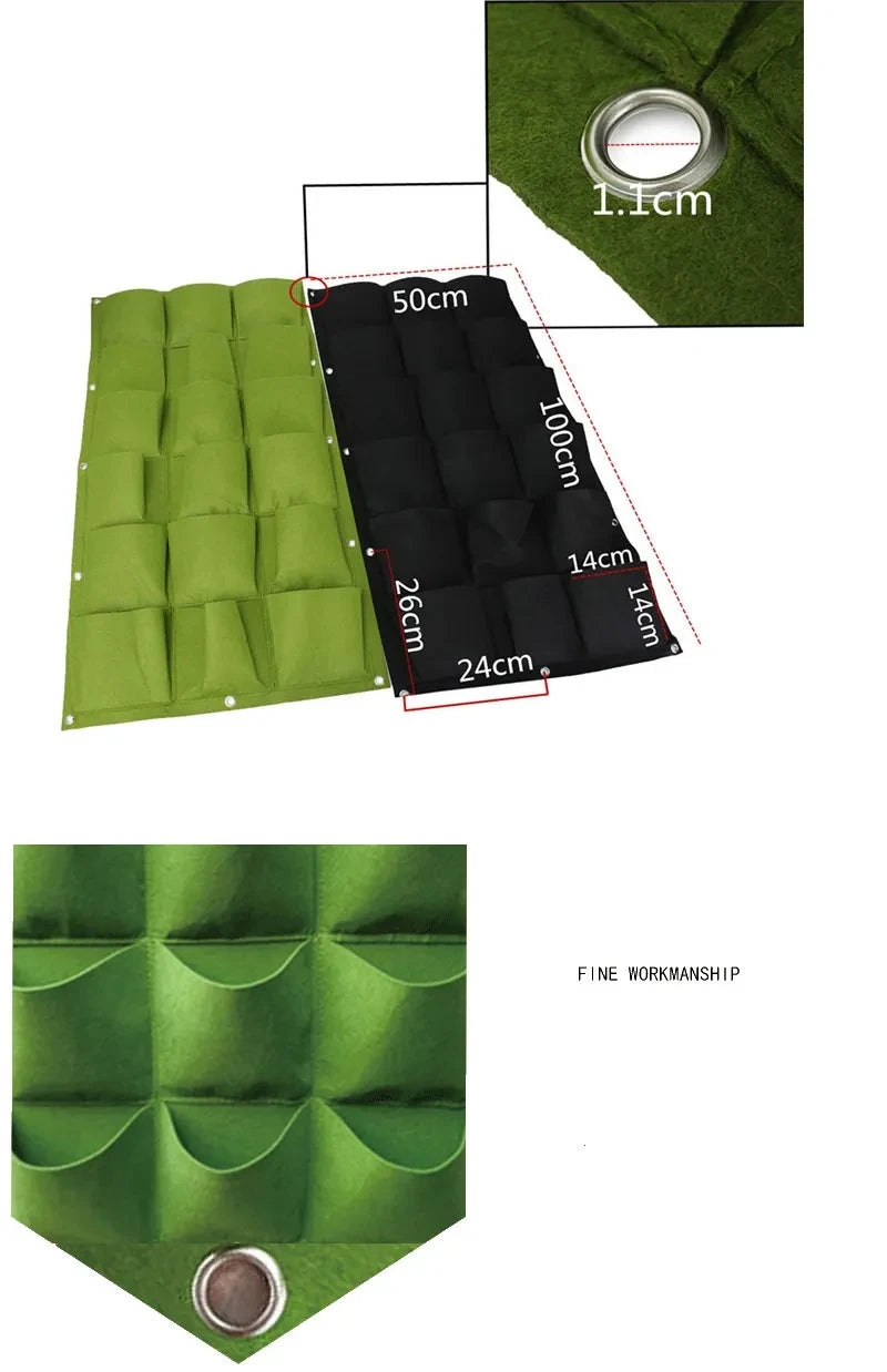 NEW Wall Hanging Pockets Planting Bags Flower Pot Home Garden Grow Bag Garden Planter Vertical Suculentas Plant Pot Home Decor - AMULET RING STORE