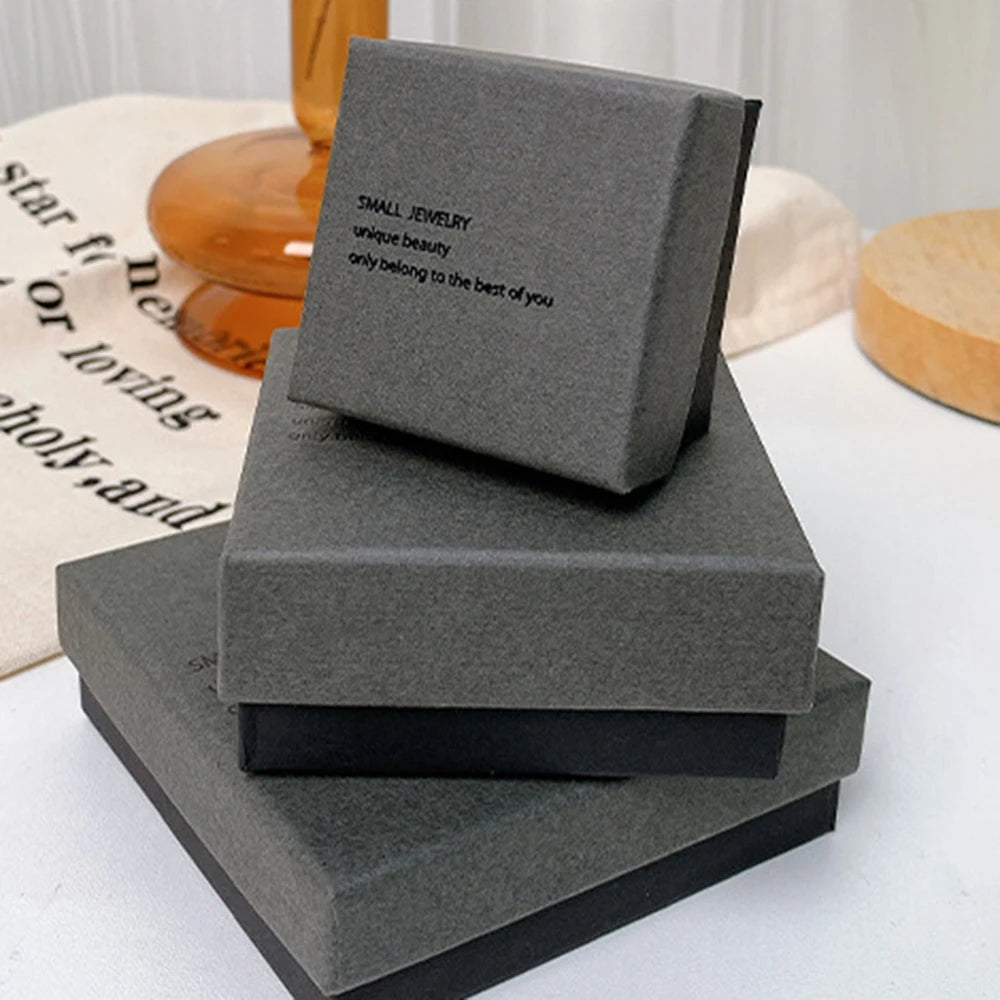 Simple Jewelry Box Earnail Ring Bracelet Necklace Gray Black Paper Jewelry Display Case Jewelry Organizer Box - AMULET RING STORE