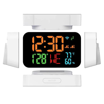 Tuya WiFi Desktop Clock Calendar Intelligent Thermometer Hygrometer with Digital LED Display Support WIFI Auto-Calibration