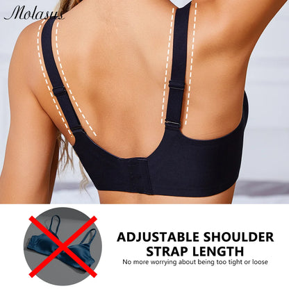 Women Underwire Bra Wide Adjuestable Strap Solid Color Plus Size Bras