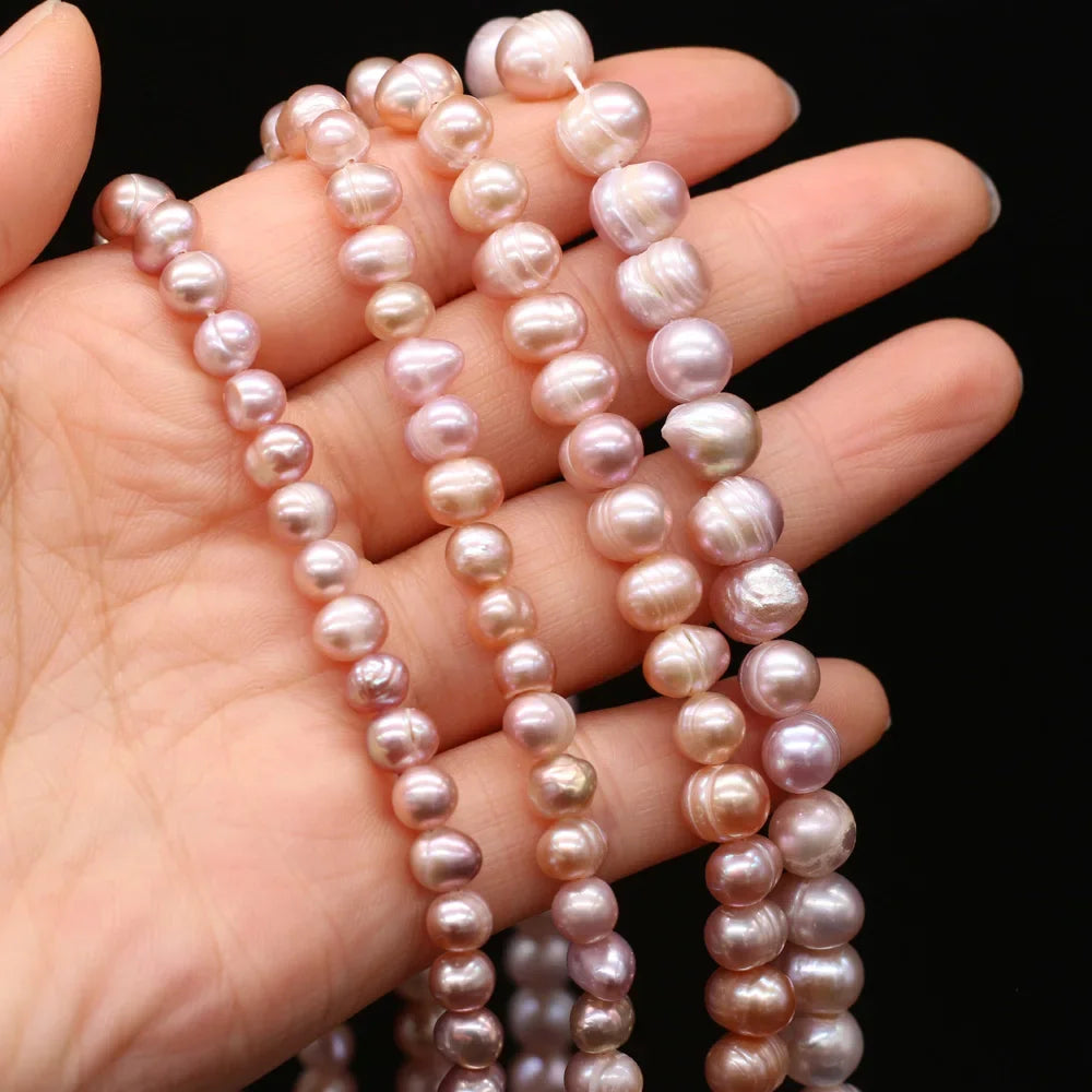 100% Natural Freshwater Pearl Beads Fine pearls Punch Loose Beads For DIY Women Elegant Bracelet Necklace Earring Jewelry Making - AMULET RING STORE