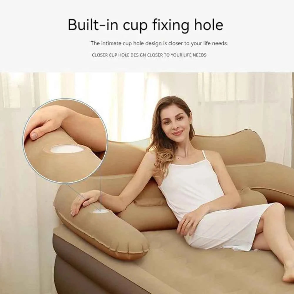 2 Persons Inflatable Mattress Indoor Outdoor Air Cushion 48cm High Bed