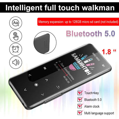 HiFi Bluetooth MP3 Player - Lossless Music Sport Earphone Portable Audio Walkman with FM E-book Recorder