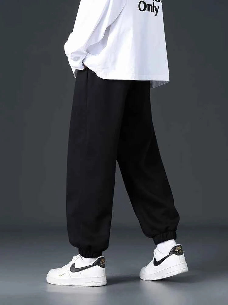 Big Size Men Sweatpants Spring Autumn Casual Baggy Jogger Pants String Banding Solid Color Sportswear Cotton Loose Trousers 8XL