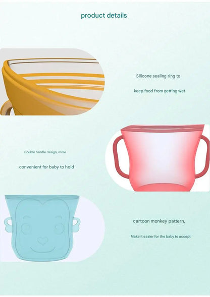 Cartoon Silicone Fresh-keeping Storage Bag,Reusable Food Grade Snack Bags for Children,Zipper Bag,Eco-Friendly,Leakproof - AMULET RING STORE