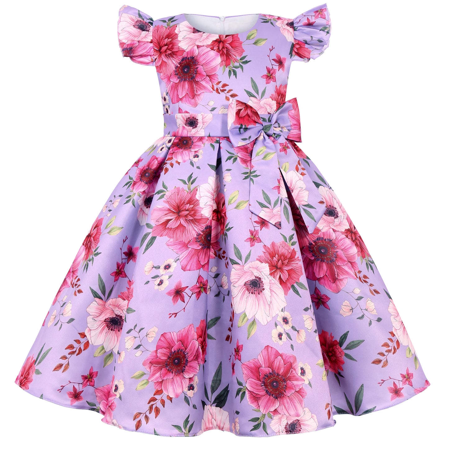 Girl's party dress  Elegant petal-sleeved princess dress  Birthday party dress  Wedding party dress