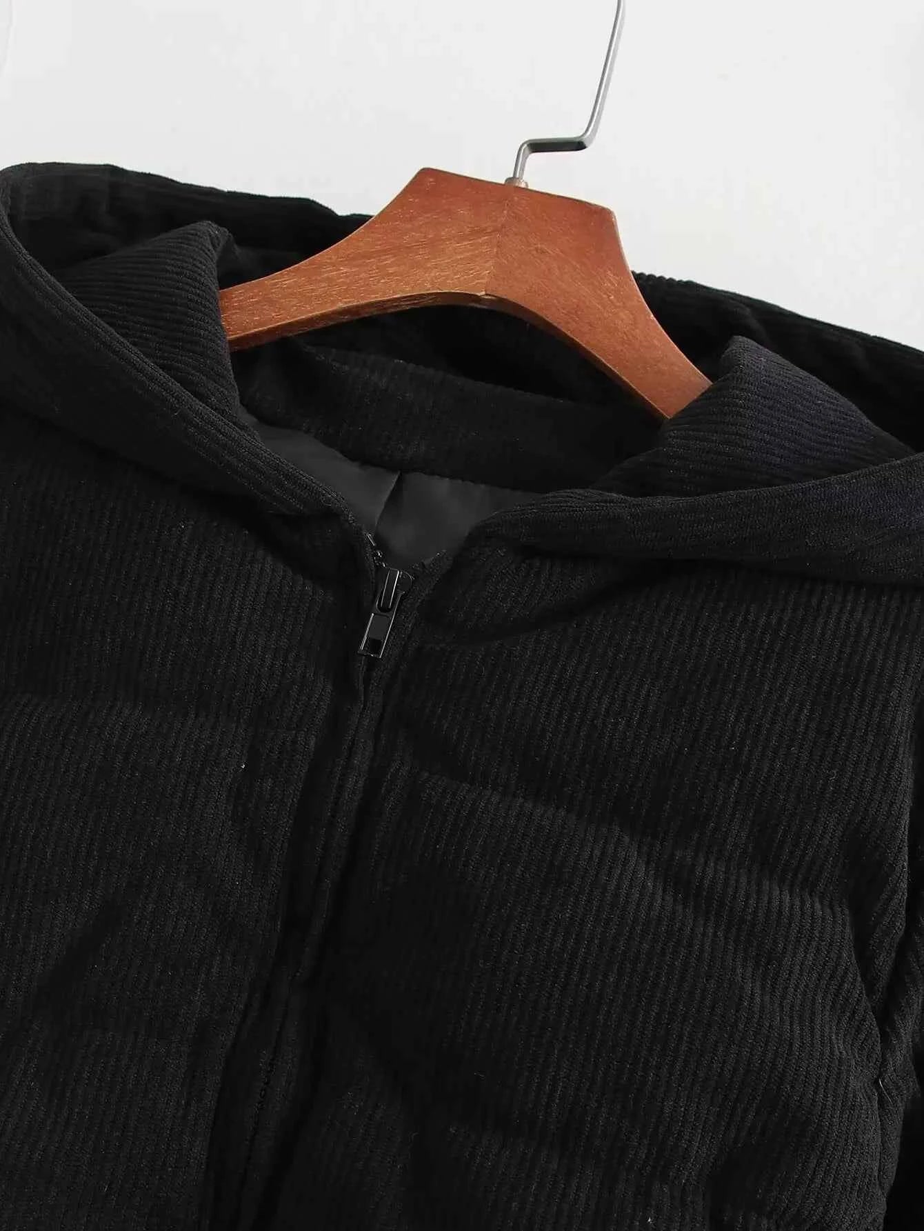 Padded Coat Casual Hooded Coat For Women Elegant Luxury Women's Coats Warm Woman Winter Coats Black Short Snow Parka