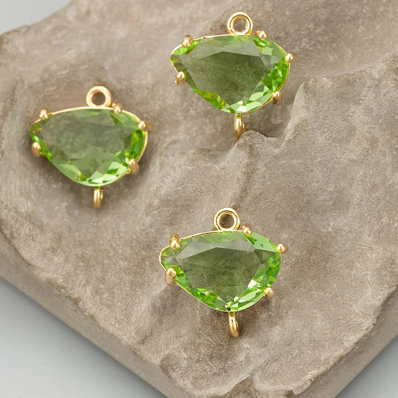 GUFEATHER ME92,jewelry accessories,18k gold rhodium plated,copper,glass,hand made,charms,diy pendants,jewelry making,6pcs/lot - AMULET RING STORE