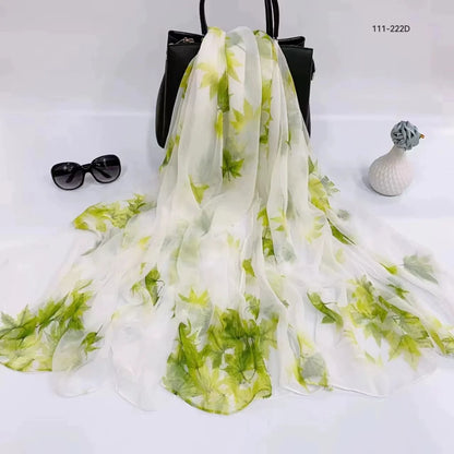 2025 Silk Scarf Women Hijab Pashmina Long Beach Stoles Shawl Wrap Headbands Spring Warm Scarves Bandana Ladies Neckscarf Foulard