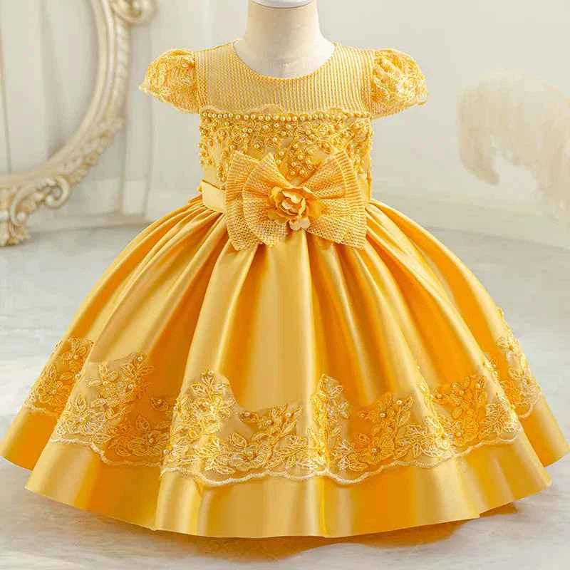 0-4Thildren's wear baby's first birthday party dress color matching gradient Lace Princess Baby Girl Christmas Party Prom Dress