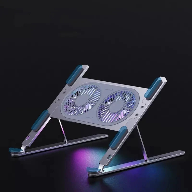 Desktop Aluminum Alloy Adjustable Big Fans Cooling Laptop Stand for 14 to 17.3inch Laptops - AMULET RING STORE