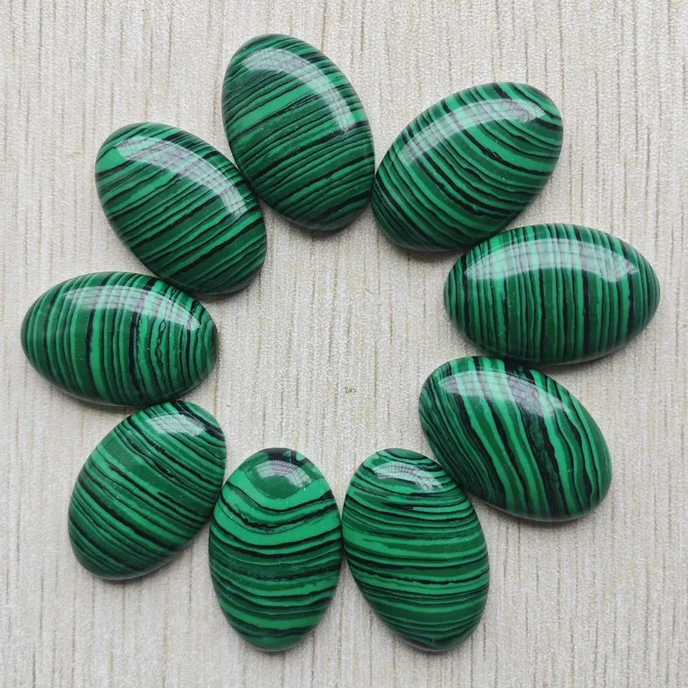 Wholesale 12pcs fashion natural stone mixed Oval CAB CABOCHON beads 20x30mm for Jewelry accessories making Fast shipping - AMULET RING STORE