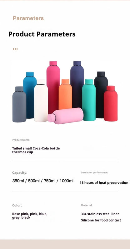 350-750ML Stainless Steel Thermos Cup Portable Small Mouth Water Cup Travel Outdoor Sports Water Bottle Vacuum Flask Gym Kettle - AMULET RING STORE