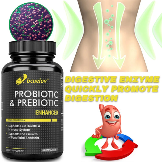 Bcuelov Prebiotics Probiotic Combo - Supports Healthy Digestion & Immune System, Reduces Bloating & Acidity, Weight Loss - AMULET RING STORE