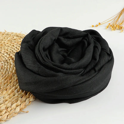 Autumn Winter New Cotton Linen Scarf For Women Girls Solid Color Sunscreen Scarves Soft Foulard Viscose Female Wrap Shawls