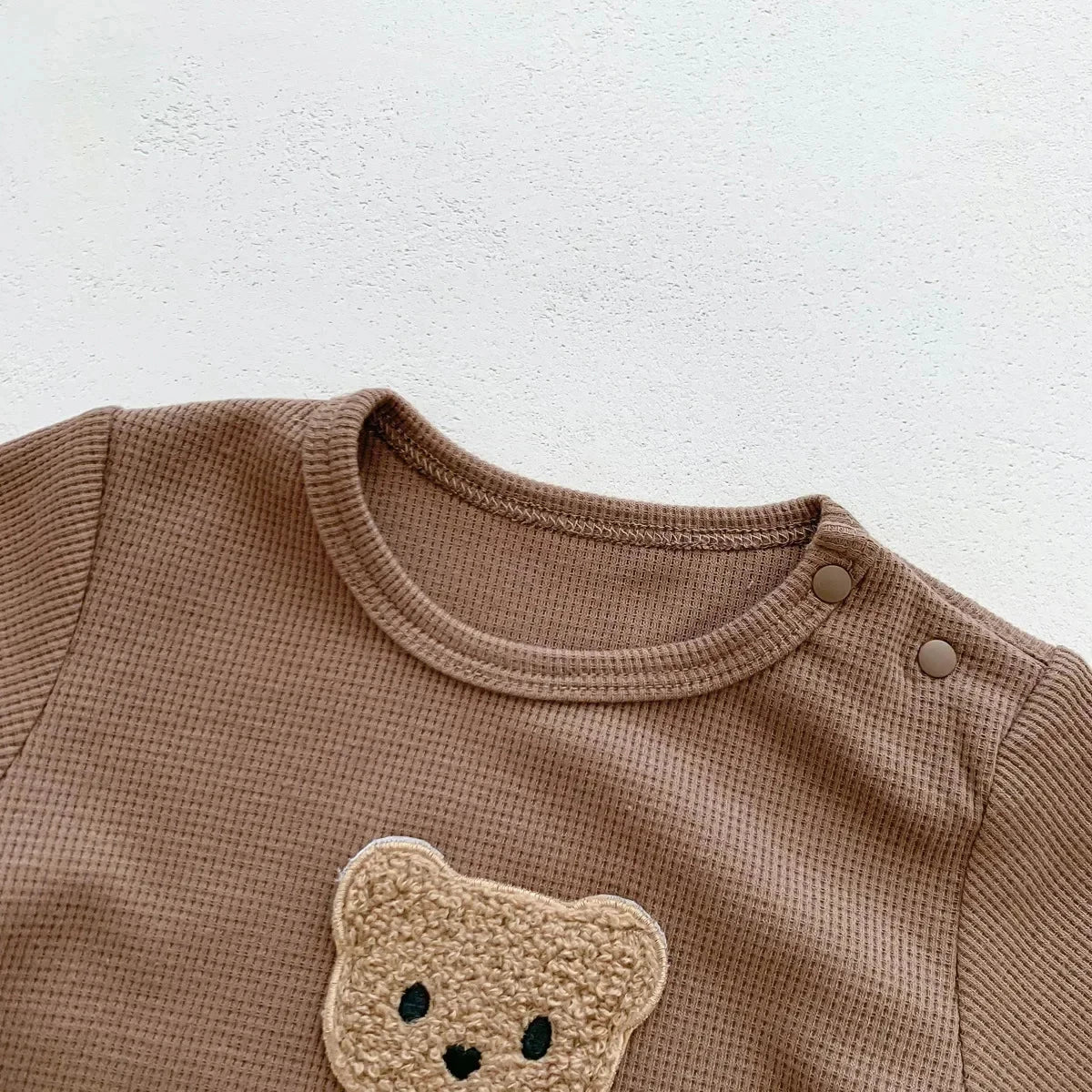 Cotton Romper Gift Hat with Ear New In Summer Kids Baby Girls Boys Short Sleeve Waffle Patch Bear Infant Newborn Jumpsuits - AMULET RING STORE