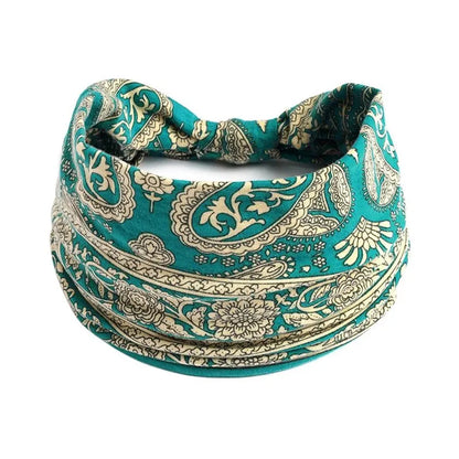 Bohemian Trendy Yoga Motion Hairpie Sweat-Absorbing Sweat Absorption And Elastic Cotton Head Ladies Headwear Hair Accessories - AMULET RING STORE