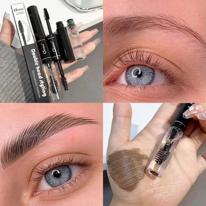 Double-ended Black Brown Dye Eyebrow Styling Gel Waterproof Lasting Wild Brow Tint Wax Transparent Liquid Brows Cream Cosmetics - AMULET RING STORE