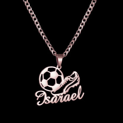 Custom Name Necklace Football Sports Style Personalized Men Customized Chains Stainless Steel For Male Jewelry Birthday Gifts