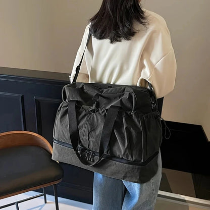 Large Capacity Women's Travel Bags Nylon Independent Shoe Warehouse Travel Tote Waterproof Waterproof For Women Fitness Yoga Bag