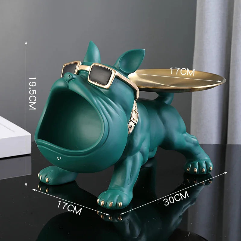 30cm Home Decor Bulldog Figurine Dog Statue Storage Box Animal Ornament Resin Craft Art Sculpture Figurine Home Puppy Sculpture - AMULET RING STORE