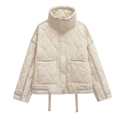 Padded Coat American Retro High Neck Parkas Warm Woman Winter Coats Winter Parkas For Women Elegant Luxury Women's Coat