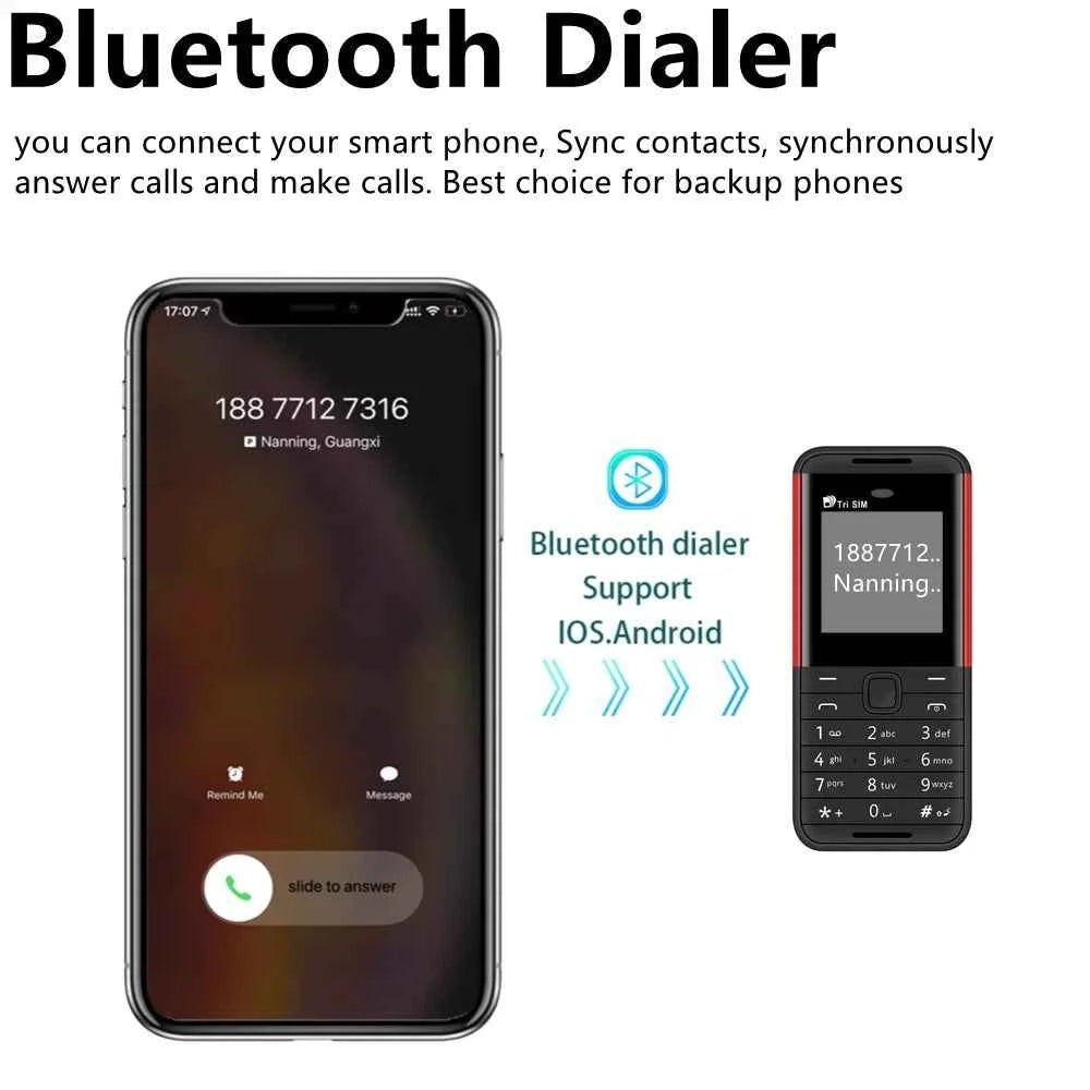 SERVO BM5310 3 SIM Card 3 Standby Mini Mobile Phone Auto Call Recorder Bluetooth Dial Speed Dial Magic Voice 1.3" Small Phone