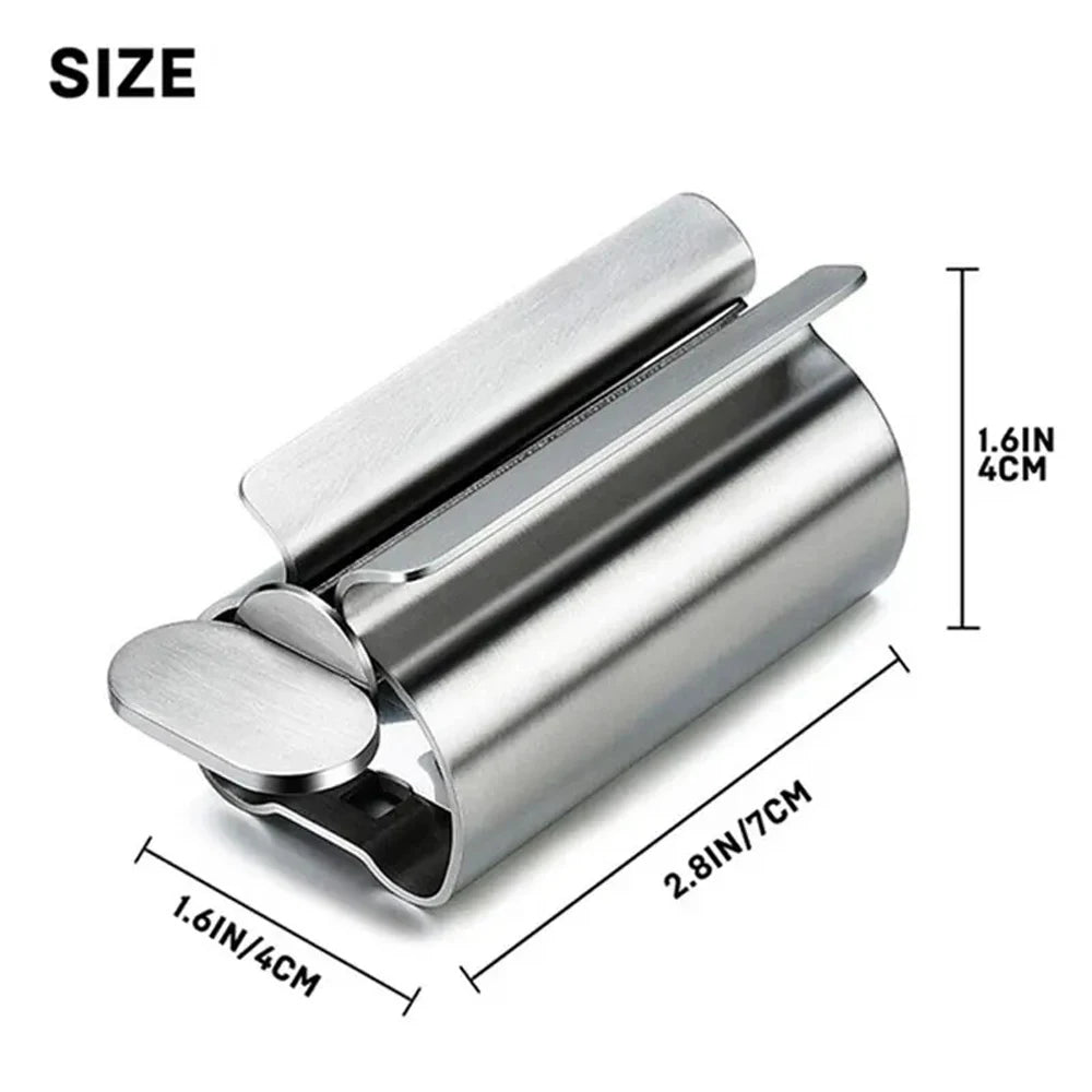 Bathroom Accessories Toothpaste Squeezer Tube Roller Stainless Steel Wringer Roller Rotate Dispenser for Ointments Cosmetics - AMULET RING STORE